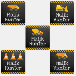 Etiketter för namn för konstruktionstemaungar f