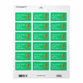 Etiketter för namn skolguödla bok adressetikett