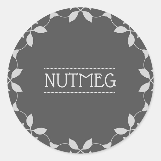 Etiketter för Nutmeg Spice Burk-etiketter (Framsida)