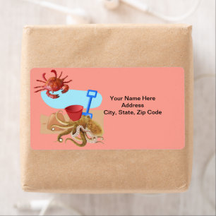 Etiketter för Octopus Beach Crab Fraktsedel