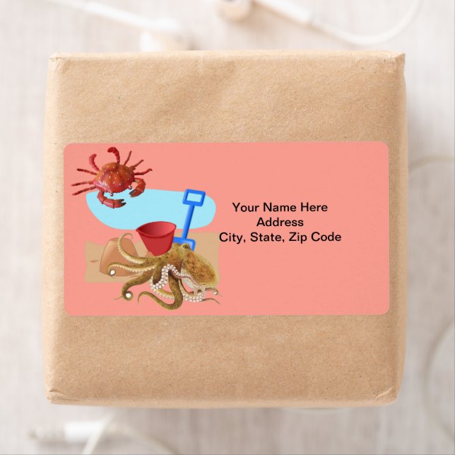 Etiketter för Octopus Beach Crab Fraktsedel (Insitu)