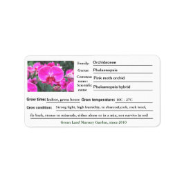 Etiketter för orkidérosa blomsterträdgård. adressetikett