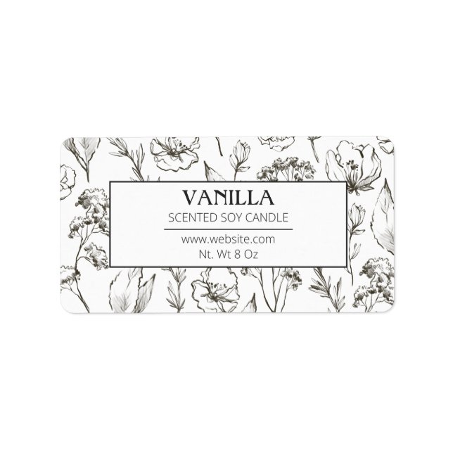 Etiketter för ört- och blomljus adressetikett (Framsidan)
