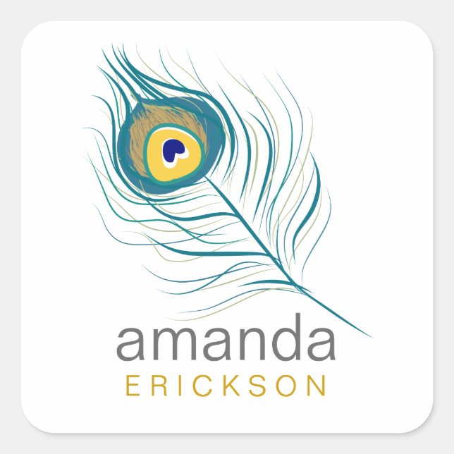 Etiketter för peacock Feather (Framsida)