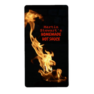 Etiketter för personlig Homemade Hett Sauce Fire Fraktsedel