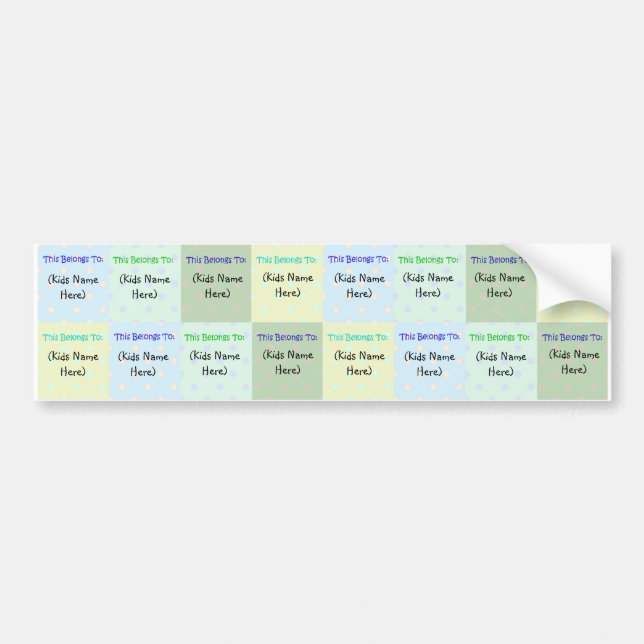 Etiketter för personligungenamn; Waterproof (Framsidan)