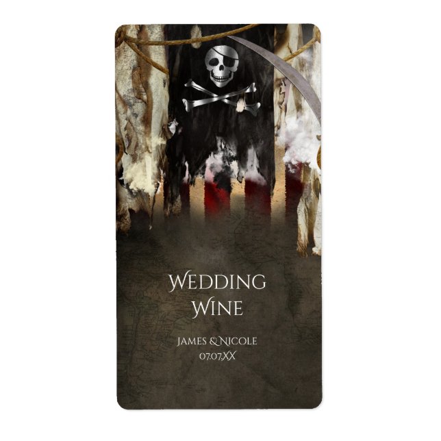 Etiketter för pirat Temaparty Vin Fraktsedel (Framsidan)