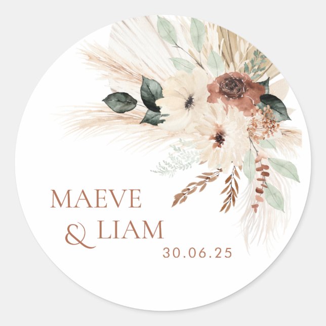 Etiketter för positiv Märkre för Boho Rustic Grönt (Framsida)