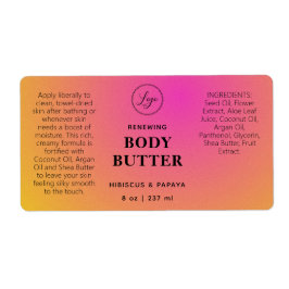 Etiketter för professionell Rosa Orange Body Butte Fraktsedel