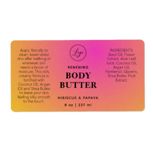 Etiketter för professionell Rosa Orange Body Butte Fraktsedel
