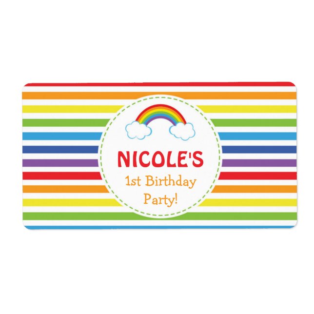 etiketter för regnbåge/vattenflaska för regnbåge f fraktsedel (Framsidan)