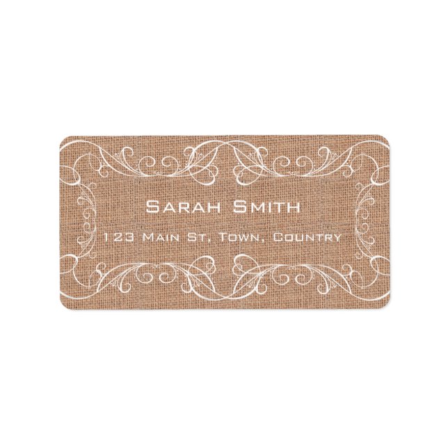Etiketter för returetikett för Rustik kopiering Sk Adressetikett (Framsidan)