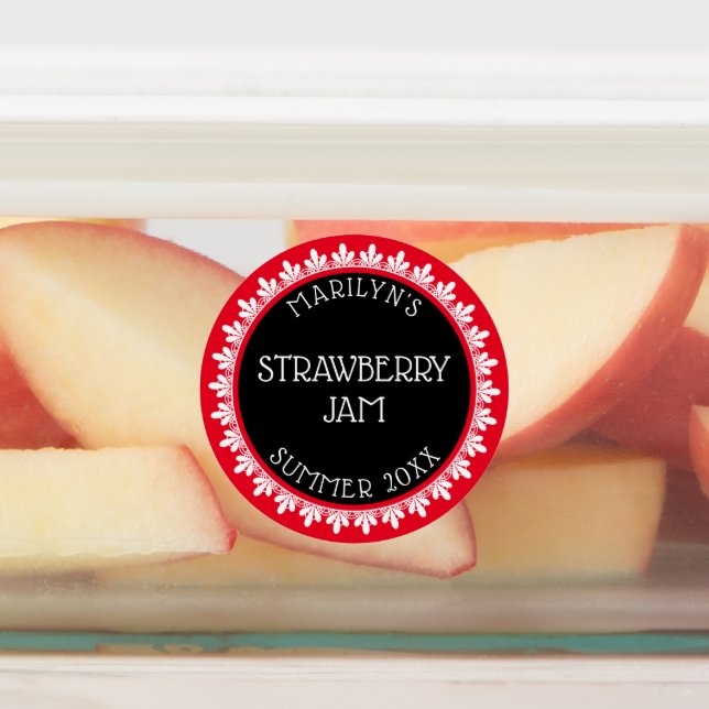 Etiketter för röd, svart och vit kanning (Påsatt)