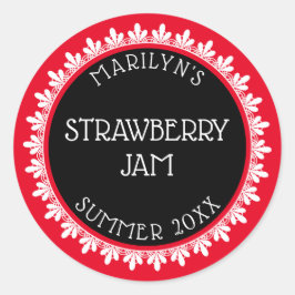 Etiketter för röd, svart och vit kanning