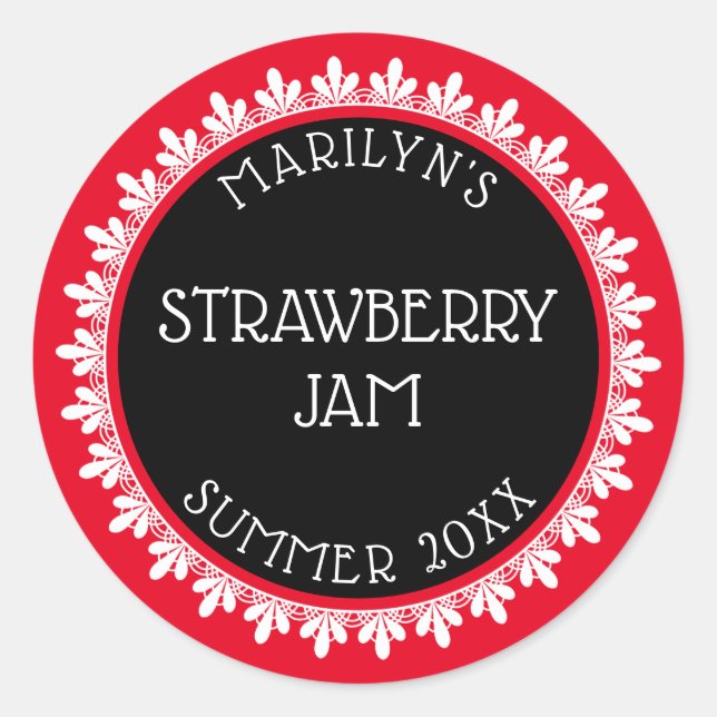 Etiketter för röd, svart och vit kanning (Framsida)