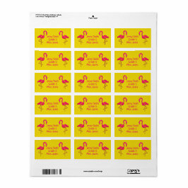 Etiketter för rosa flamingo i namn-skolan bok adressetikett