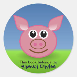 Etiketter för rosa Gris Personlig Namn