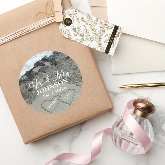 Etiketter för rund etikett - två hörn i ljudet (Gåvor)