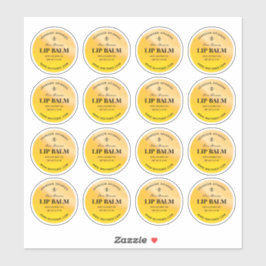 Etiketter för rund honungsbi Lip Beeswax Balm