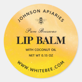 Etiketter för rund honungsbi Lip Beeswax Balm