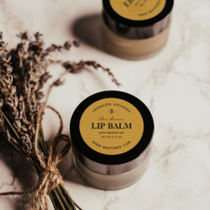 Etiketter för rund honungsbi Lip Beeswax Balm