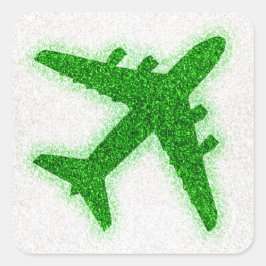 Etiketter för runda dekal för grönt-flygplan, glit