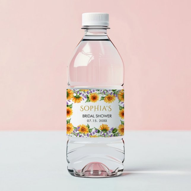 Etiketter för rustiska solblommor och lavender Möh (Skapare uppladdad)