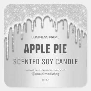 Etiketter för Silver Soy Candle-ljus