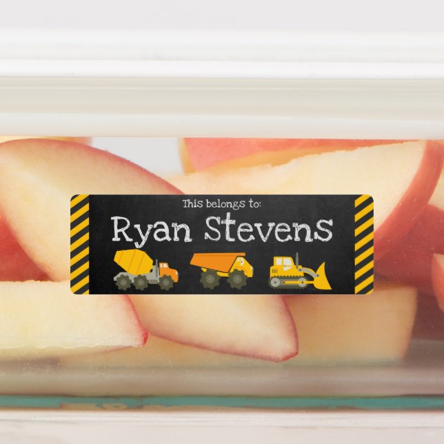 Etiketter för skolleveranser - byggtema (Påsatt)