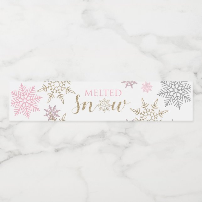 Etiketter för smält Snö Vattenflaska (Singel etikett)