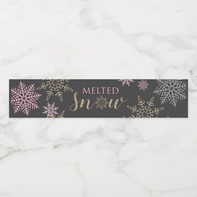 Etiketter för smält Snö Vattenflaska (Singel etikett)