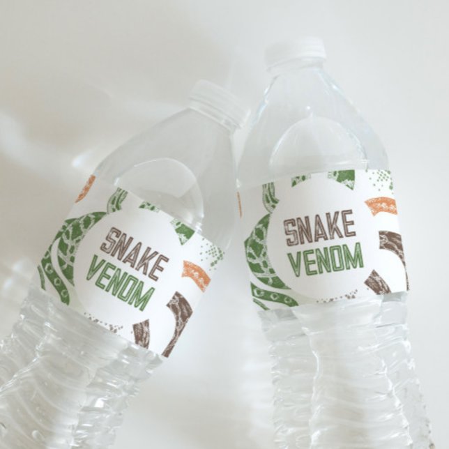 Etiketter för Snake Party Vattenflaska (Skapare uppladdad)