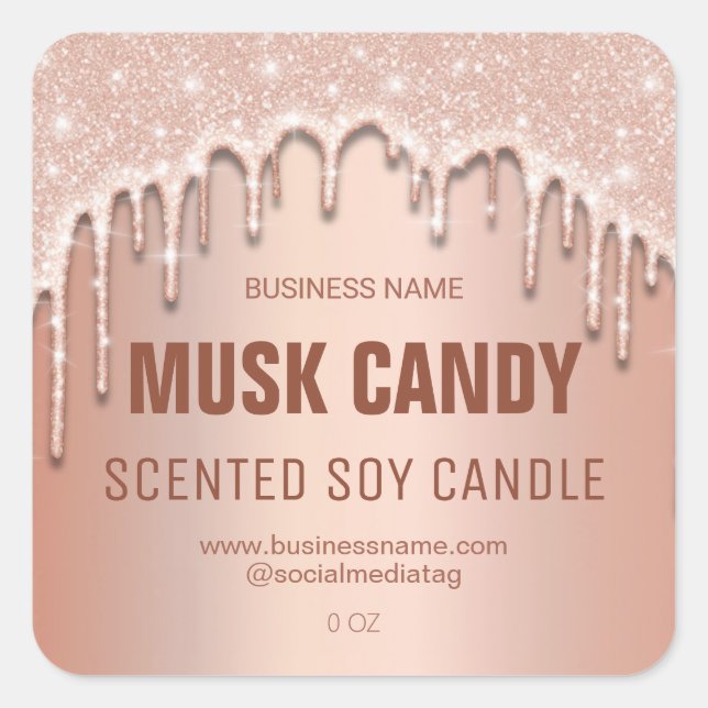 Etiketter för sojabandlar Glitter Ro Guld (Framsida)