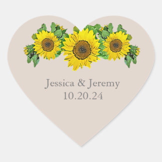 Etiketter för solroshjärtan