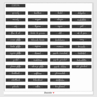 Etiketter för Spice Burk