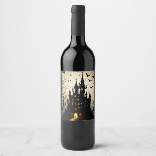 Etiketter för Spooky Shadow Halloween Castle Vin F