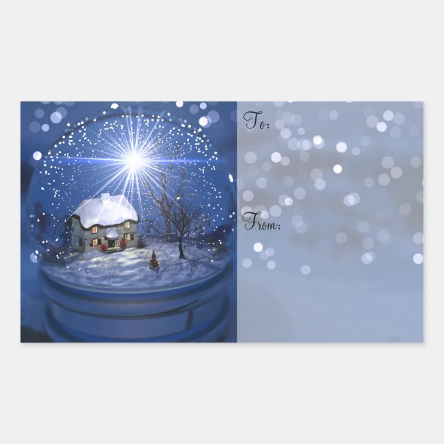 Etiketter för stjärnljusets Globe-julklapp (Framsida)