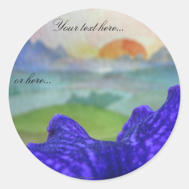 Etiketter för sunset Rainbow Bilder bröllop (Framsida)