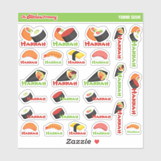Etiketter för Sushi Personlig Namn | Skolor