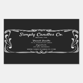 Etiketter för svart och vitt Gräns-ljus Burk