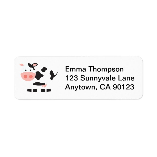 Etiketter för svarta och vita kojetter returadress etikett (Framsidan)