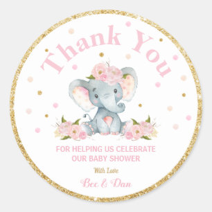 Etiketter för Tack för elefant-babyskor
