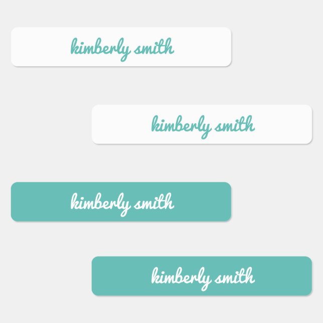 Etiketter för Teal Girl School Namn (Grupp)