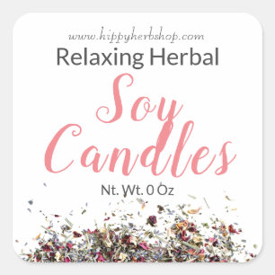 Etiketter för torkade örtextrakt Soy Candles