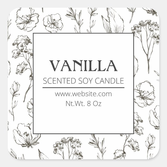 Etiketter för träkolsväxter av vilda blommor Soy C (Framsida)