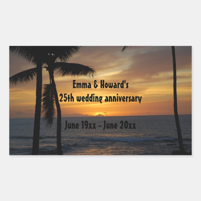 Etiketter för Tropiska Handflatan Träd Personlig v (Framsida)