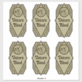 Etiketter för Unicorn Blood Potion Flaska