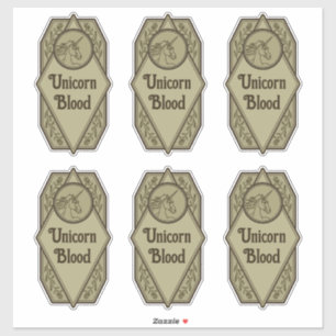 Etiketter för Unicorn Blood Potion Flaska