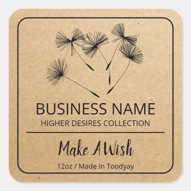 Etiketter för utsäde av Dandelion (Framsida)