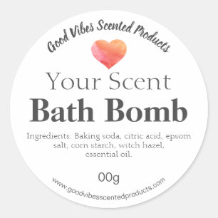 Etiketter för vågfärgsbomber Heart Bath Bomb